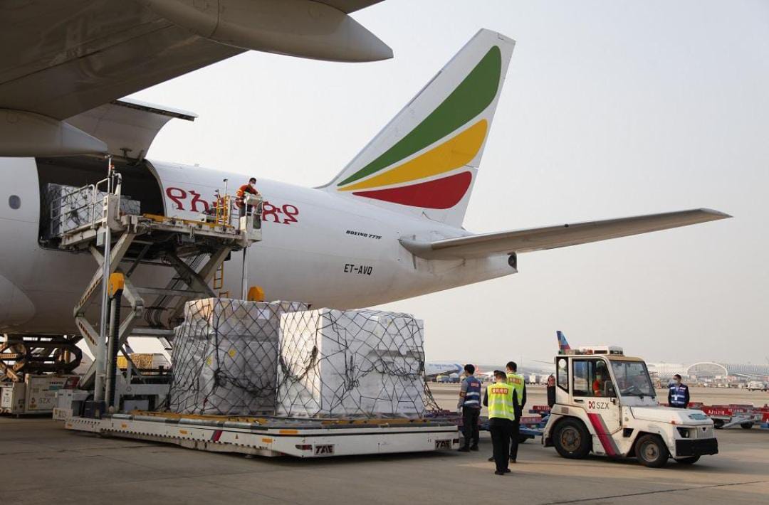 Charter cargo being loaded